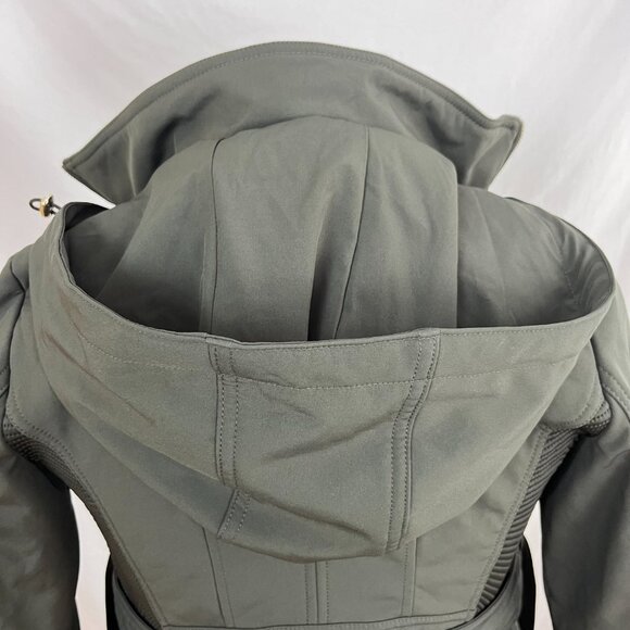 NWT Guess Olive Green Raincoat Utility Trench Coat w/ Belt Hood Pockets Size XS - Picture 3 of 16